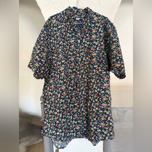 Lands' End Navy Floral Shirt